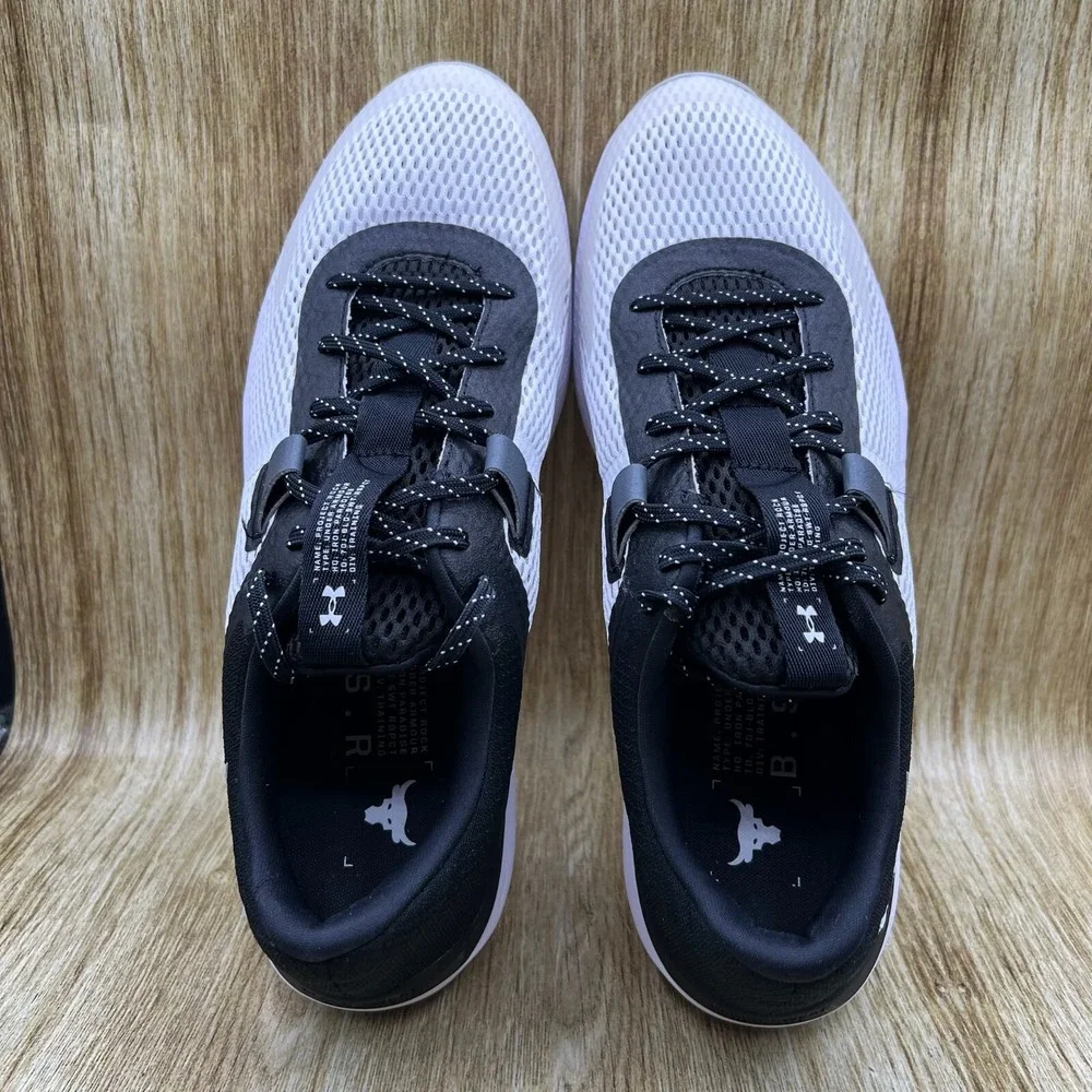 Under Armour Project Rock BSR 2 Men's Size 14.5 White Black Shoes 3025081-100‎